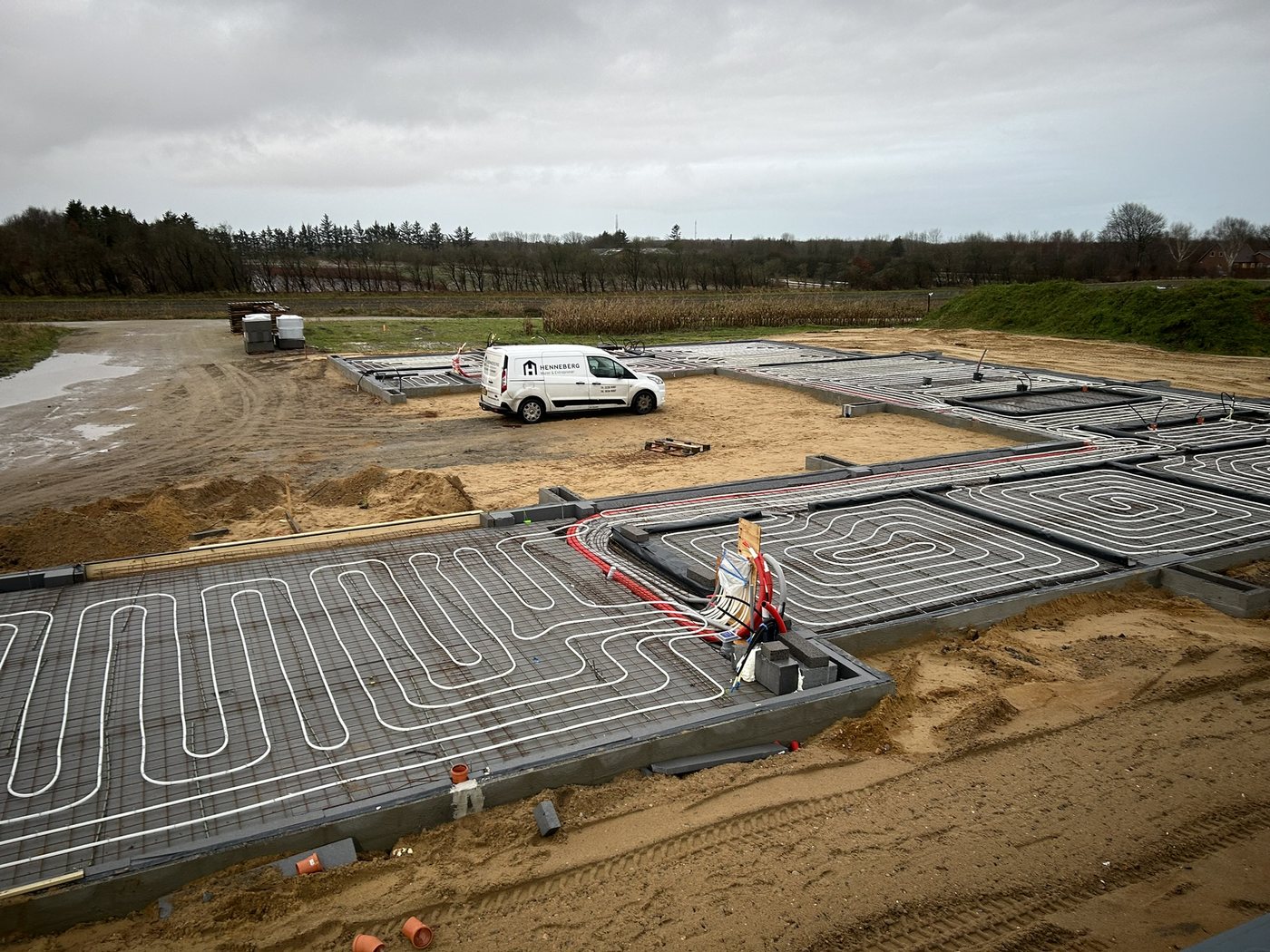 Gulvvarme og fundament på nybyg